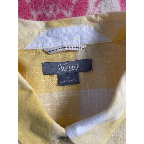 Natural Reflections 100% Cotton yellow & white pattern long sleeve plus SZ XXL - Picture 4 of 8